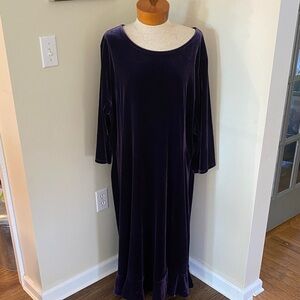 Vintage NWT Talbots Dress Large Purple Velvet Maxi Holiday Christmas Party Event